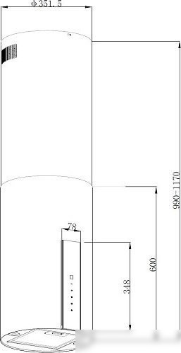 Кухонная вытяжка Korting KHA 35808 DW Cylinder
