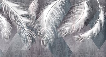Фотообои Vimala Перья геометрия 270x500