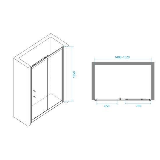 Душевая дверь RGW PA-14B 41081415-14 150 (черный/прозрачное стекло)