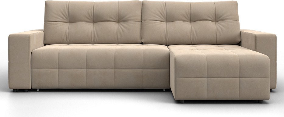 Угловой диван Лига диванов Лига-122 угол универсальный 137602 (велюр Seven 729 бежевый)