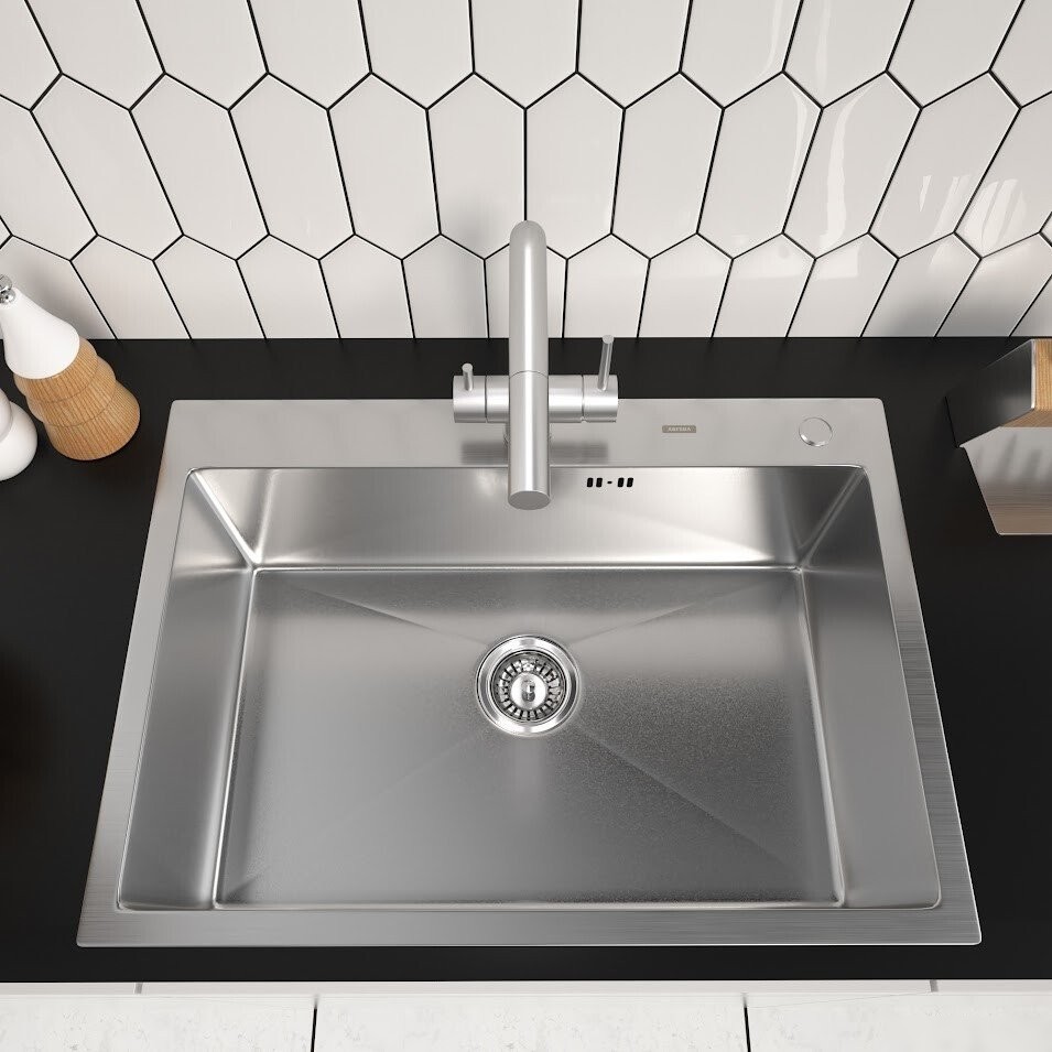 Кухонная мойка ARFEKA ECO AR 700*500 SATIN DECOR VOLCANIC ROCK