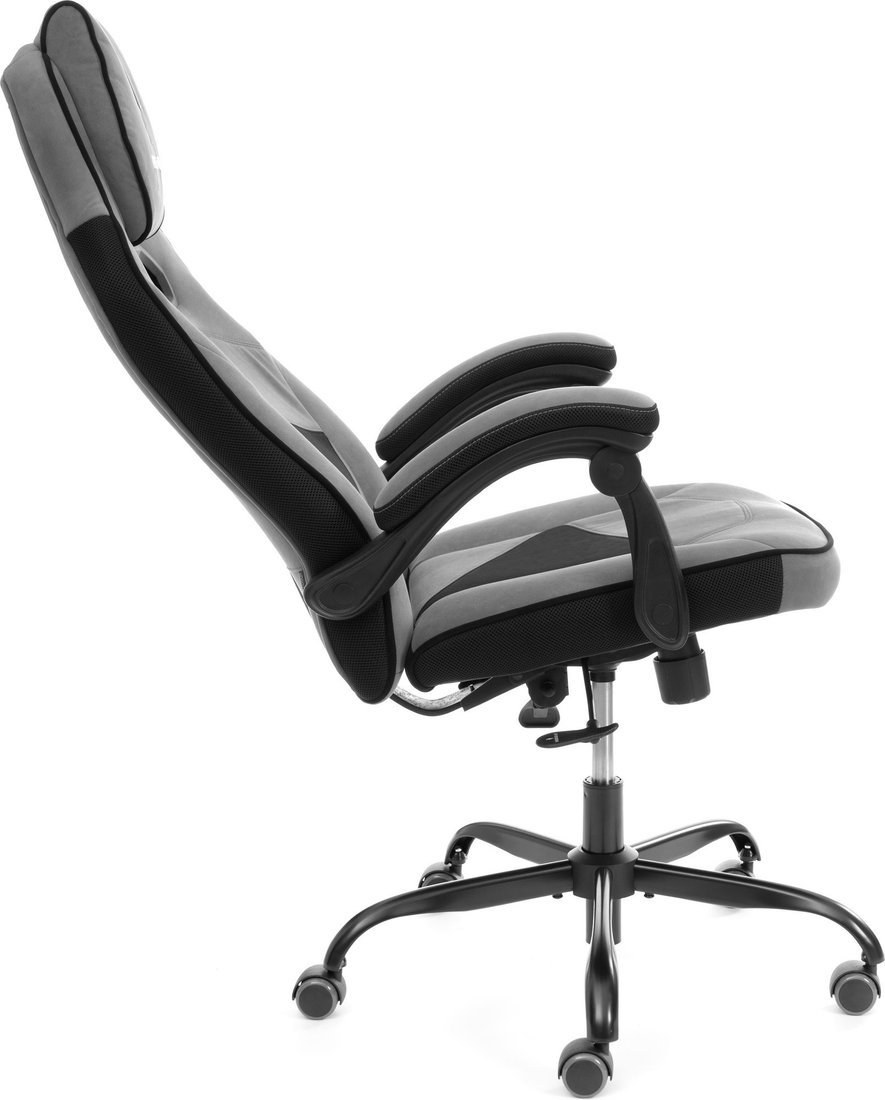 Игровое (геймерское) кресло TetChair Arena metalBL (велюр, серый/черный, 29/35)