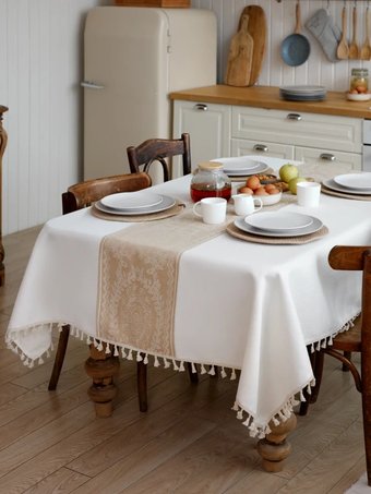 Скатерть Home One Linen Weave 140x220 436215 (бежевый)