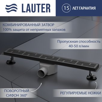 Трап/канал Lauter 2120112-LMB 1000x70 (черный матовый)