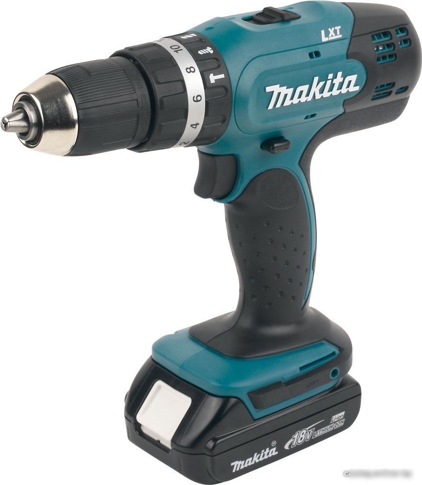 Ударная дрель-шуруповерт Makita DHP453SYE (с 2-мя АКБ, кейс)