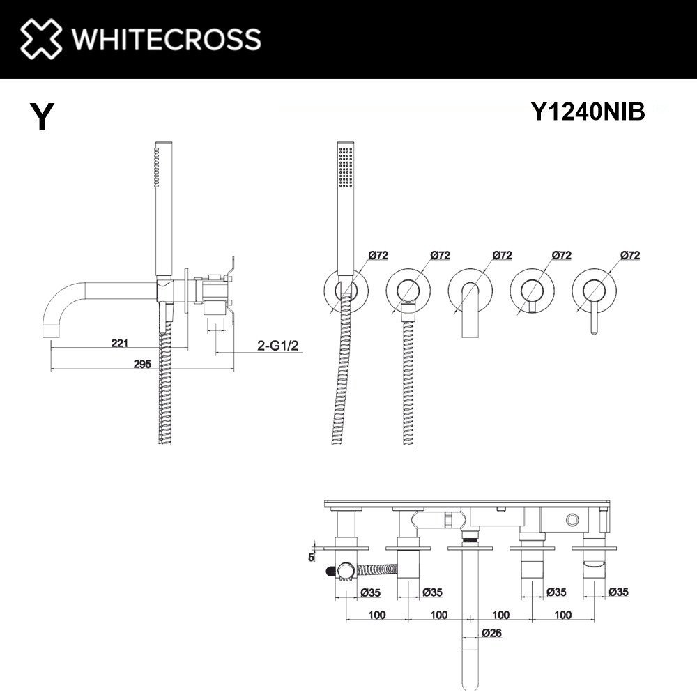 Смеситель Whitecross Y Y1240NIB (брашированный никель)