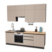 Готовая кухня ВерсоМебель Эко Премиум 2.4 (глиняный серый/ст. дуб вотан)