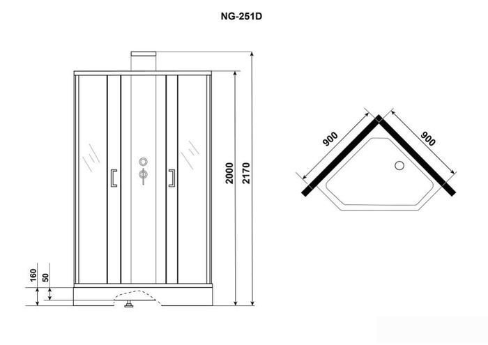 Душевая кабина Grossman GR251D 90x90