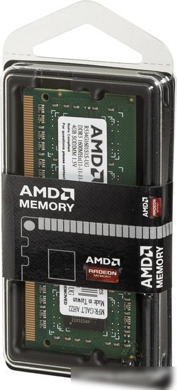 Оперативная память AMD 4GB DDR3 SO-DIMM 1600 МГц R534G1601S1S-UG