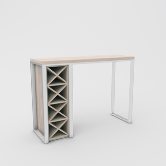 Барный стол Hype Mebel Уайн 120x40 (белый/древесина белая)