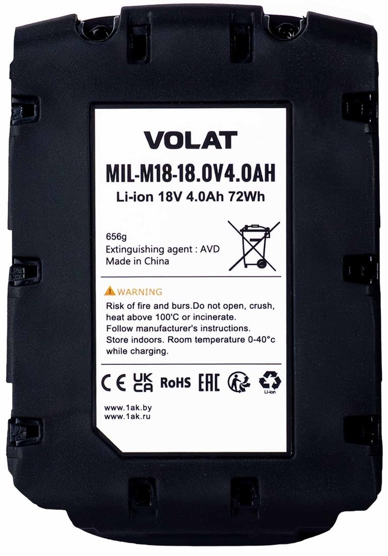 Аккумулятор VOLAT MIL-M18 (18В/4 Ah)