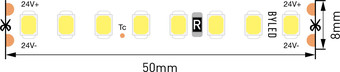 Светодиодная лента Byled BLS2835-160-24-14.4-WW-LUX