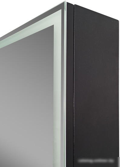 Континент Шкаф с зеркалом Mirror Box Black Led 60х80