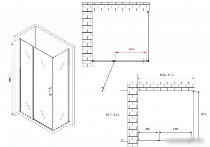Душевой уголок Abber Sonnenstrand AG04110BS-S100B