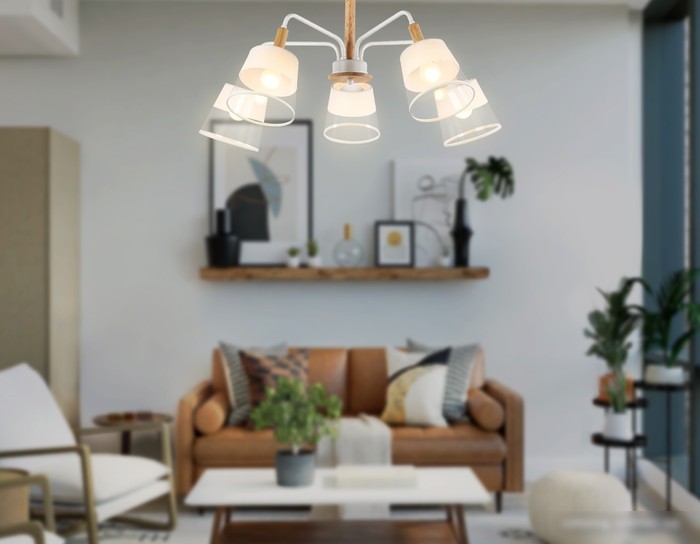 Люстра средней высоты Ambrella TR4738/5 WH/LW