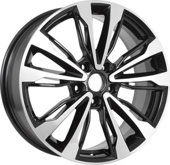 Литые диски KDW KD1830 18x7" 5x108мм DIA 60.1мм ET 33мм Black Front Polished
