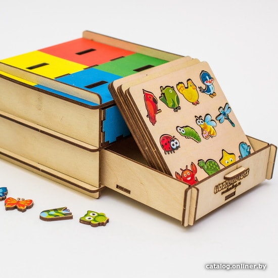 Сортер WoodLand Toys Комодик-плоский Живой мир 119205