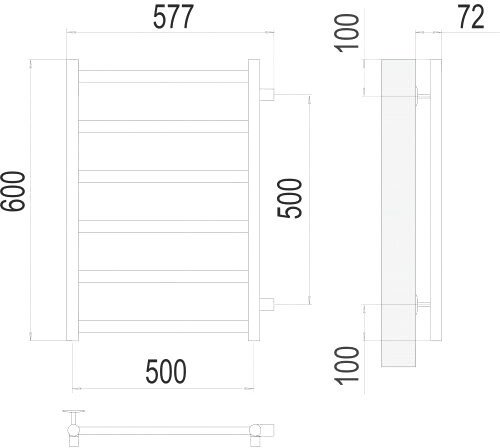 Полотенцесушитель TERMINUS Аврора П6 500x600 бп