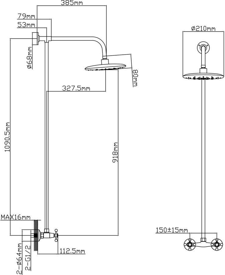 Душевая система AV Engineering AVROL16-D33