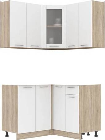 Готовая кухня Интерлиния Мила 12x12 без столешницы (белый платинум)