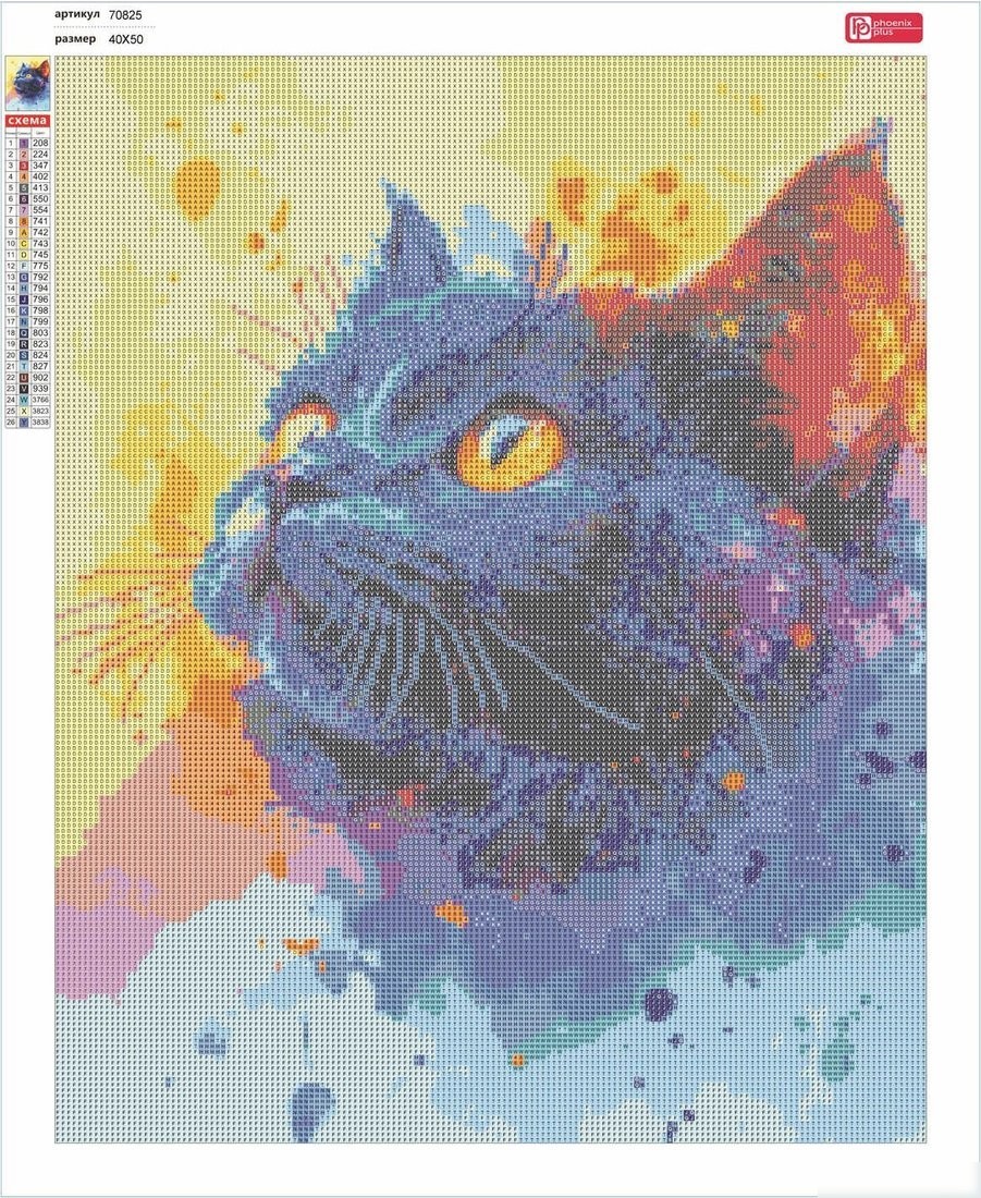 Алмазная мозаика Феникс+ Черный котенок 70825