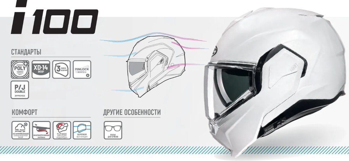 Мотошлем HJC i100 Semi Flat (M, титан)