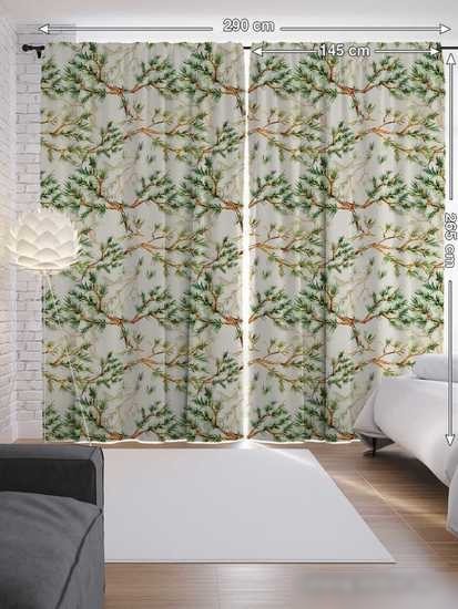 Комплект штор JoyArty Ветки хвои 1.45x2.65 м p_185484_145x265 (2 шт)