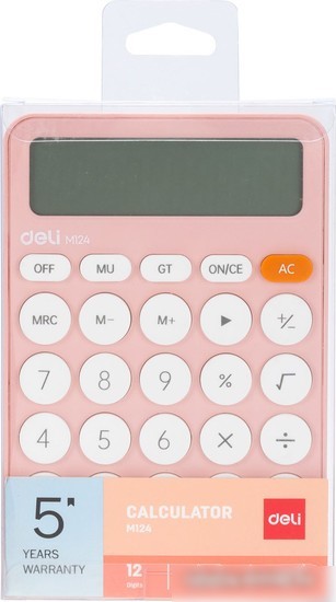 Калькулятор Deli EM124PINK
