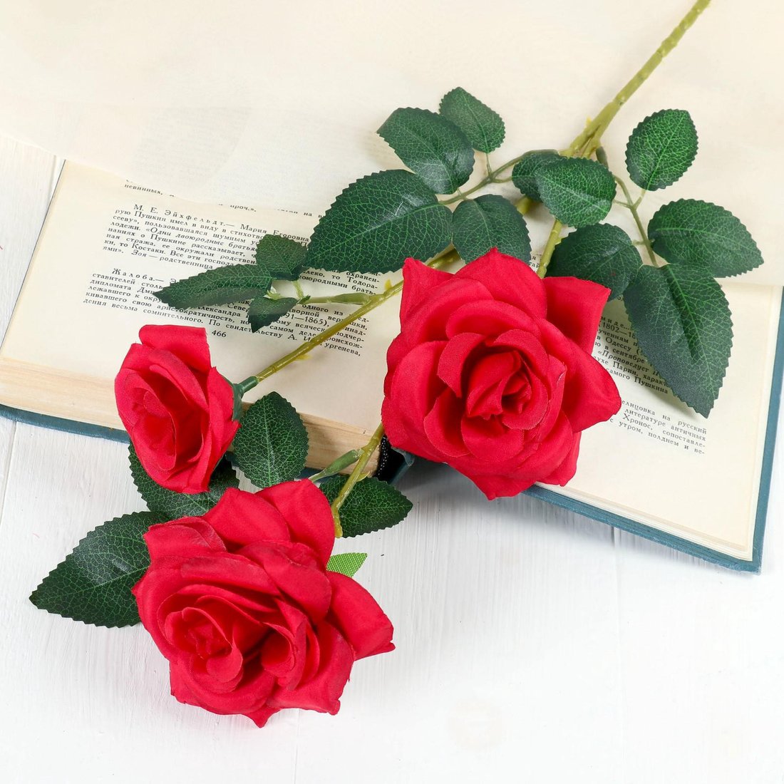 Искусственный цветок Poetry in flowers Роза тройная 4301722