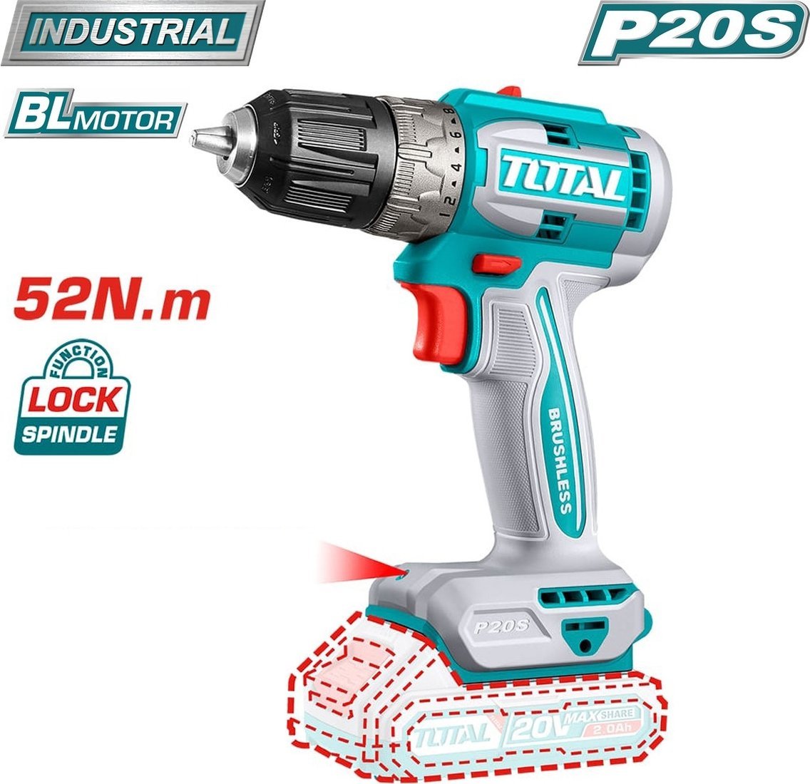 Total TOSLI240583 (циркулярка, шуруповерт, миксер, 2 АКБ)