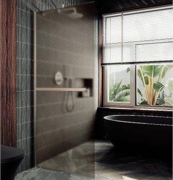 Душевая стенка MaybahGlass 99x195 MGD-1460-5ш (бронзовое матовое стекло/хром матовый)