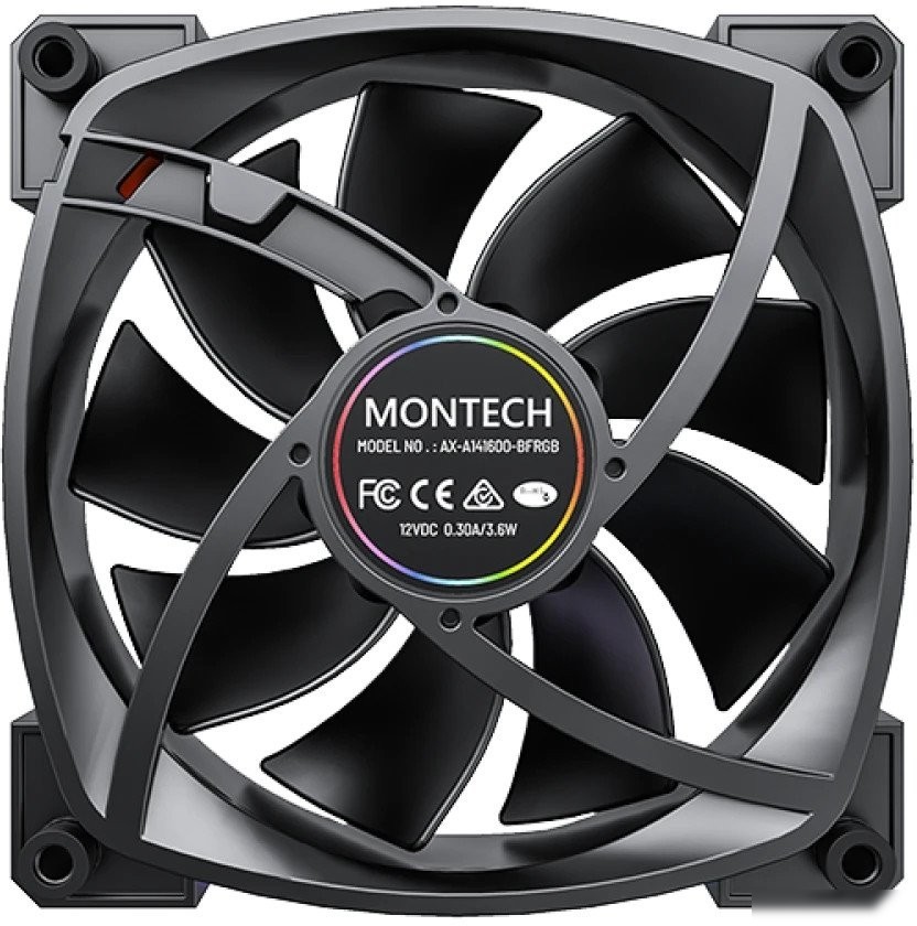 Вентилятор для корпуса Montech RX140 PWM Reverse (черный)