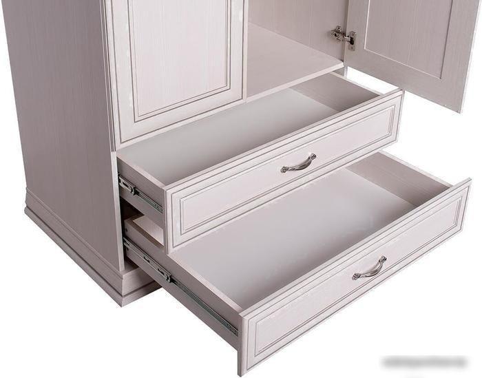 Шкаф распашной Anrex Tiffany 2DG2S Вудлайн Кремовый