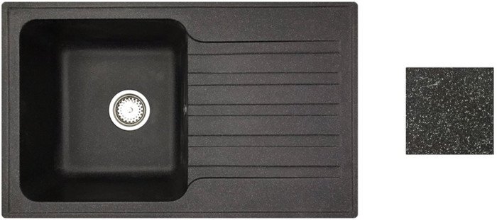 Кухонная мойка БелЭворс Styl L + смеситель W74004-2 + дозатор L405F (черный)