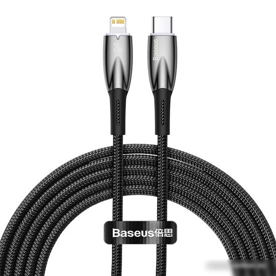 Кабель Baseus Glimmer Series USB Type-C - Lightning (2 м, черный)