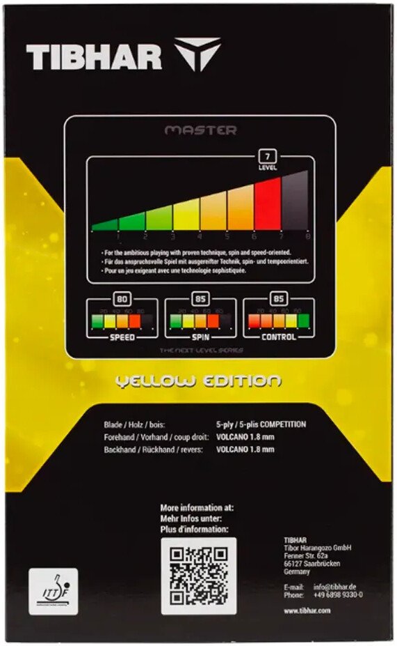 Ракетка для настольного тенниса Tibhar Master Yellow Edition