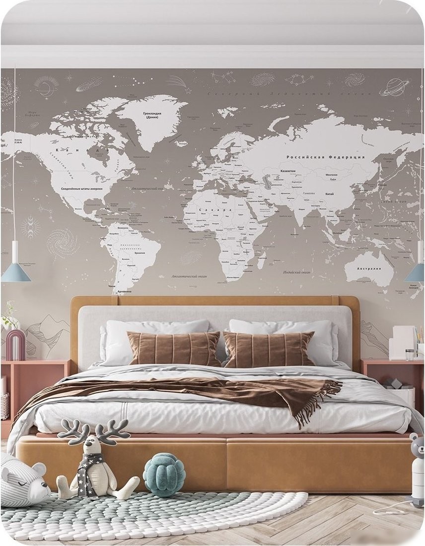 Флизелиновые обои Citydecor Карта мира 25 (500x260см)