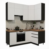 Готовая кухня ВерсоМебель Эко Премиум 1.2x2.0 правая (белый фасадный/ст. дуб вотан)