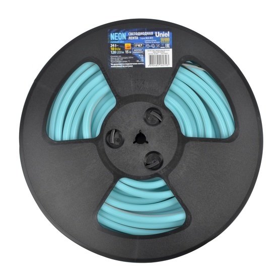 Светодиодная лента Uniel ULS-N11-2835-120LED-m-8mm-IP67-DC24V-10W-m-15M-LIGHTBLUE