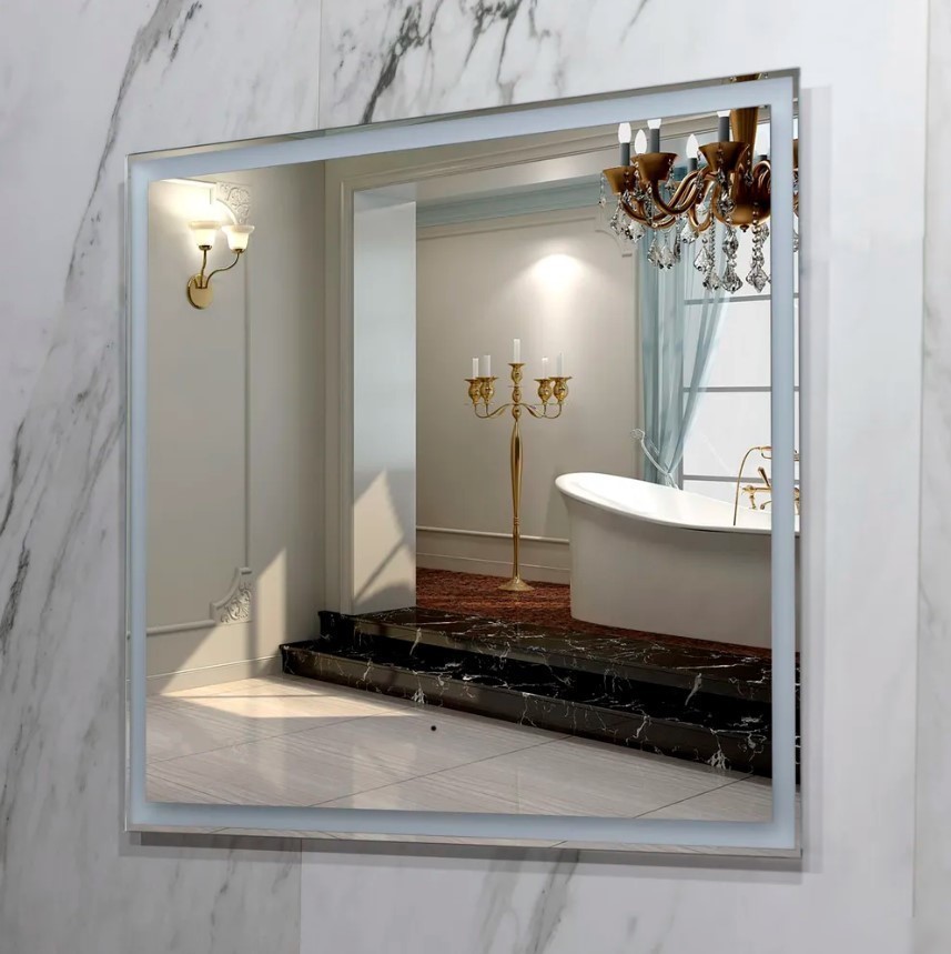 Пекам Зеркало Greta 90x80 greta-90x80B (с подсветкой и бесконтактным сенсором)