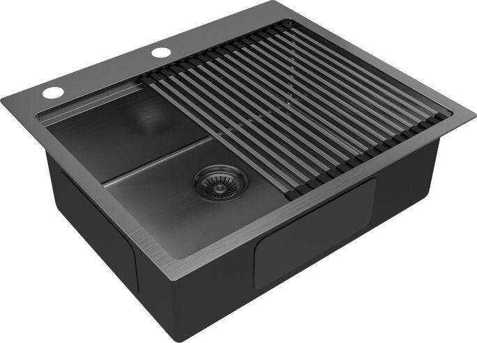 Кухонная мойка Paulmark Kroner-pro 59 + ролл-мат pro PM705951-GM+R405-GM