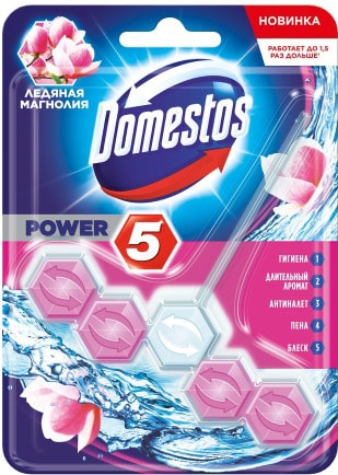 Средство для унитаза Domestos Power 5 Ледяная магнолия 55 г