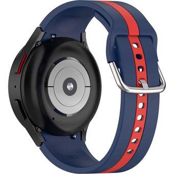 Ремешок Rumi Sport Line силиконовый для Samsung Galaxy Watch4/5 (20 мм, синий/красный)