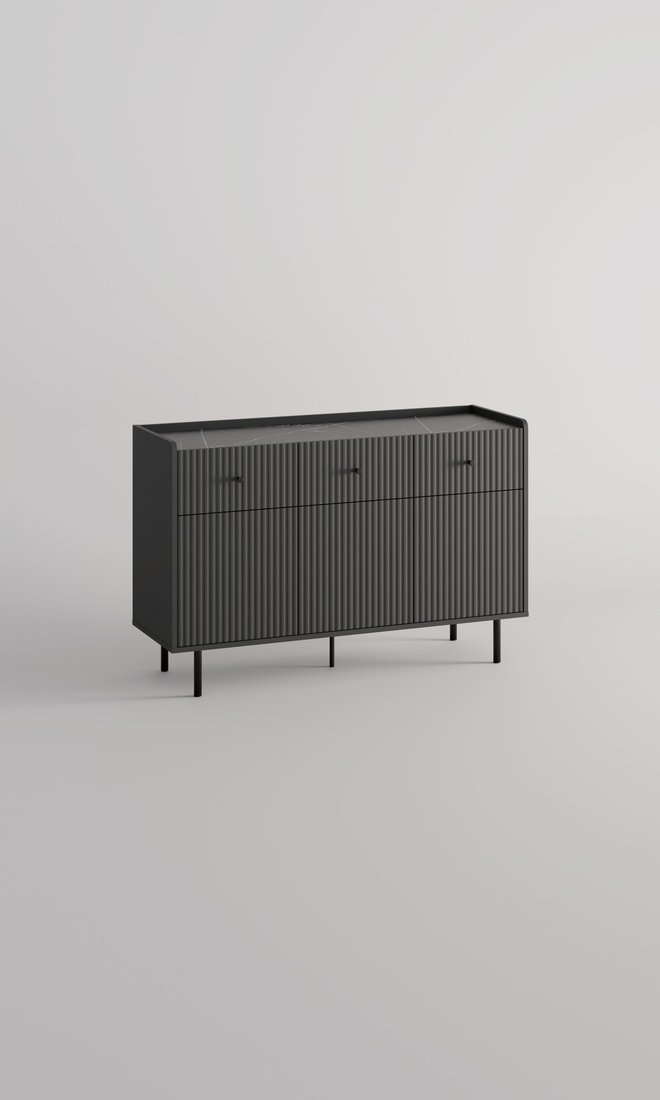 Тумба Anrex Soho 3D3S (графит/мрамор/дарк грей)