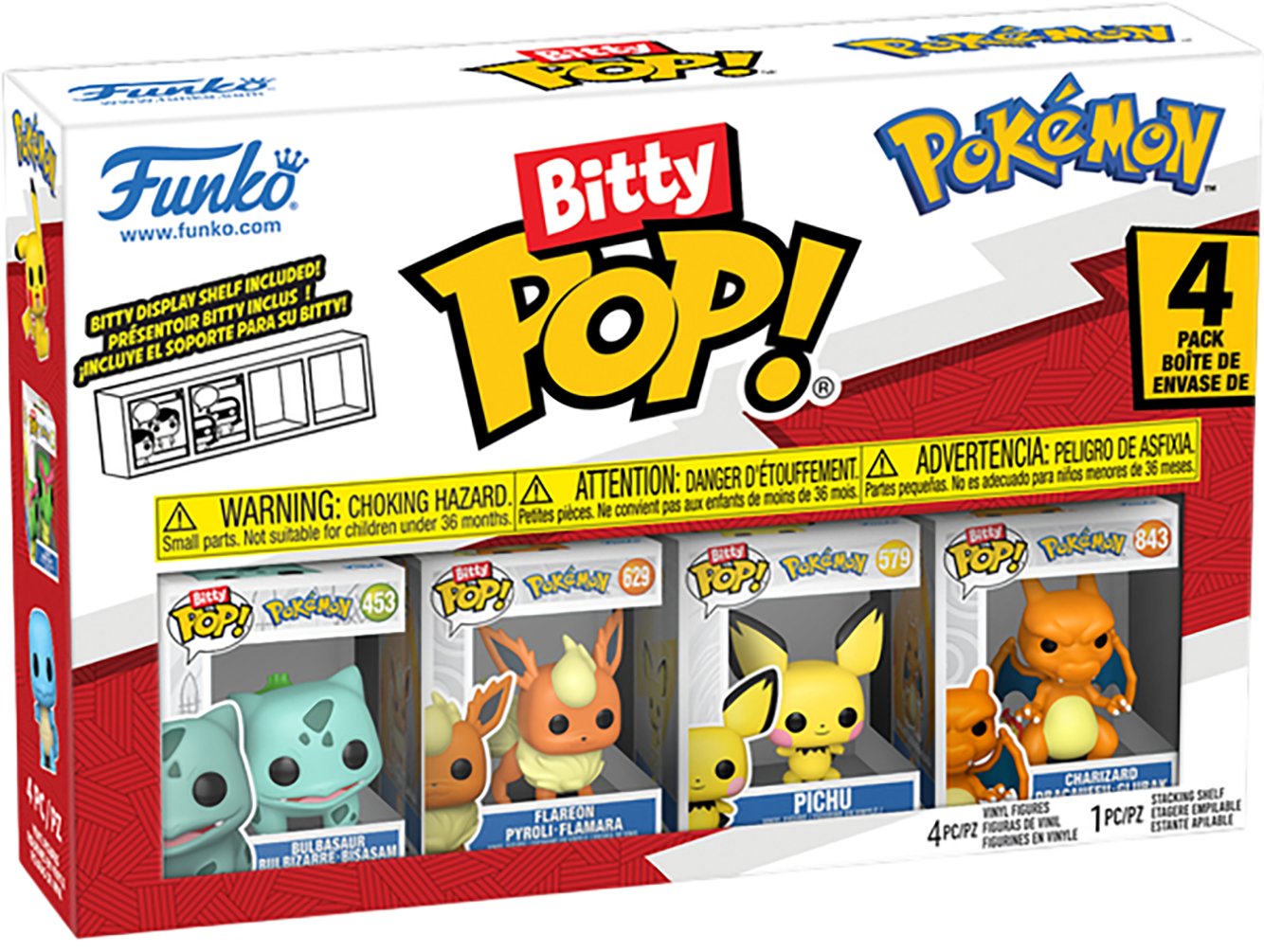 Набор фигурок Funko Bitty POP! Pokemon Bulbasaur+Flareon+Pichu+Charizard Fun81134