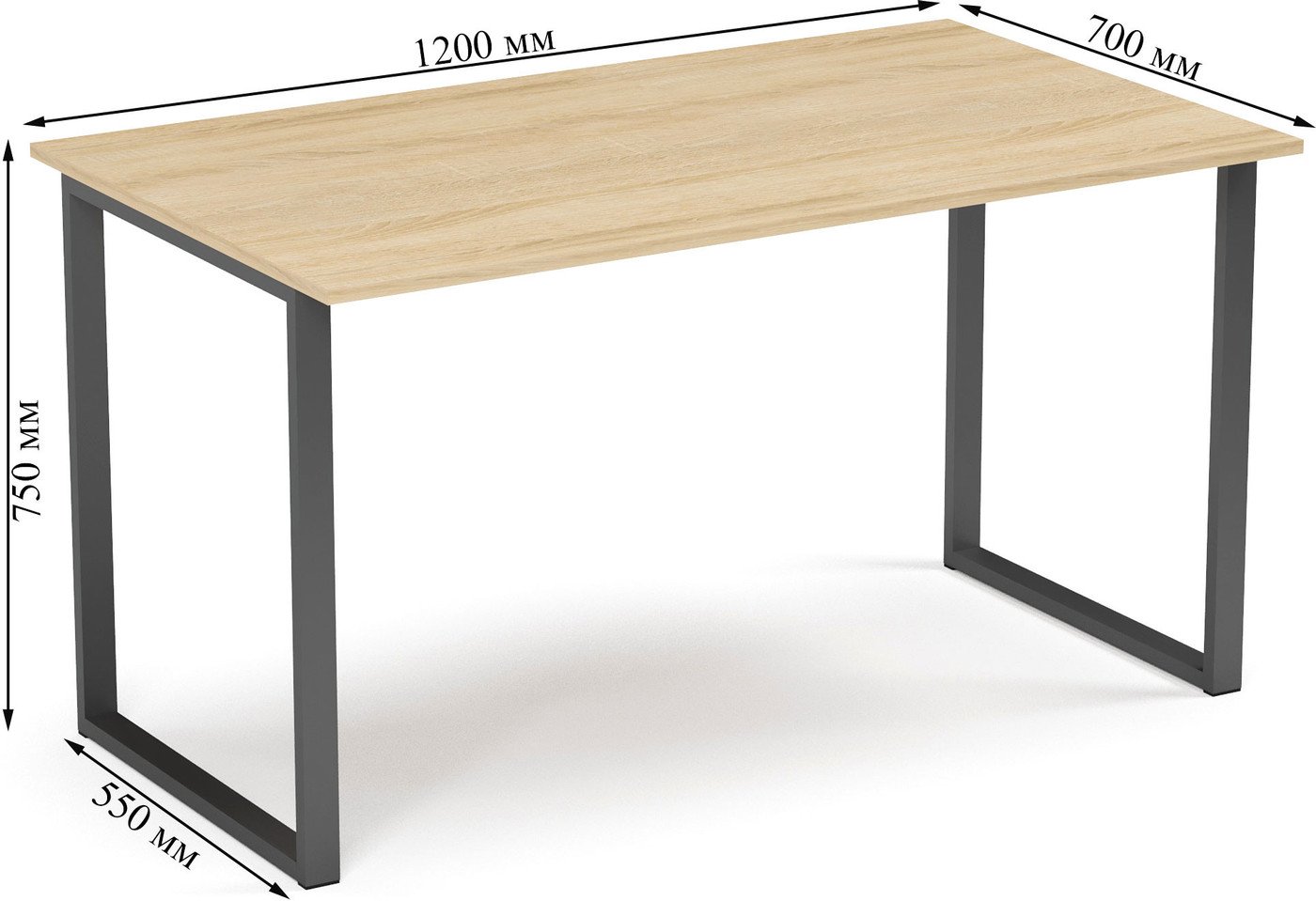 Стол Soma Bliss 120x70 (дуб сонома/черный)