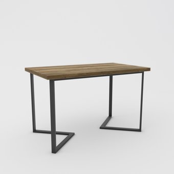 Кухонный стол Hype Mebel Дельта раздвижной 110x70 (черный/дуб галифакс олово)