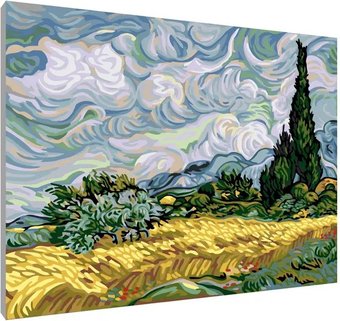 Картина по номерам PaintLine Ван Гог. Пшеничное поле с кипарисами PL-00089