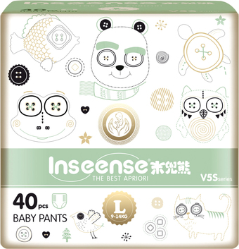 Трусики-подгузники Inseense V5S L 9-14кг Ins40green (40 шт)