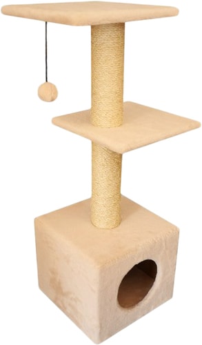 Комплекс Cat House с двумя полками 1.0 (сизаль бежевый)
